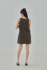 Xena Faux Leather Shift Dress