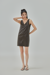 Xena Faux Leather Shift Dress