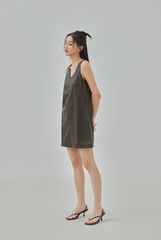 Xena Faux Leather Shift Dress