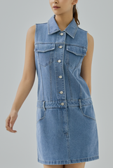 Phoebe Denim Low-Waist Dress