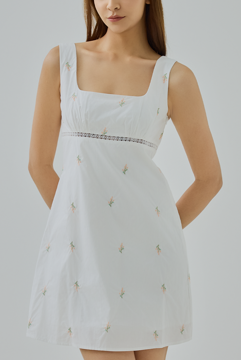 Blair Embroidered Eyelet Mini Dress
