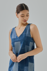 Lana Patchwork Denim Shift Dress