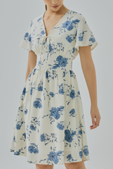 Raylia Floral Printed A-Line Mini Dress