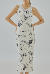 Aria Abstract Brushstroke Floral Dress