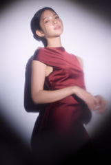 Zel Satin Cowl Neck Dress