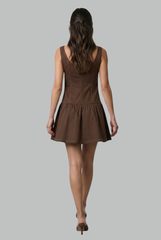 Sloane Contrast-Stitch Drop Waist Dress