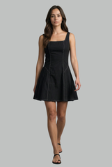 Lyra Contrast Stitch Mini Dress