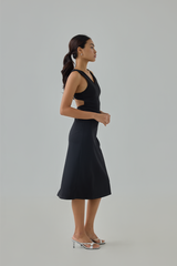 Avryn Padded Cross Back Midi Dress