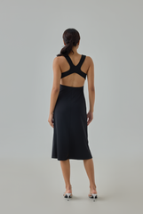 Avryn Padded Cross Back Midi Dress