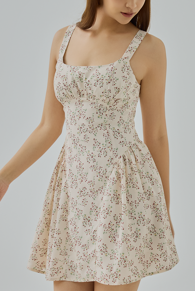 Abby Padded Floral Printed Mini Dress