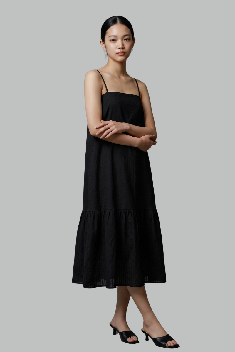 Lydia Textured Pocket Midi Dress