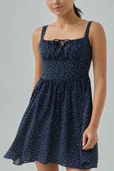 Valen Padded Heart Print Mini Dress