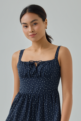 Valen Padded Heart Print Mini Dress