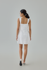 Elowen Padded Embroidered Mini Dress