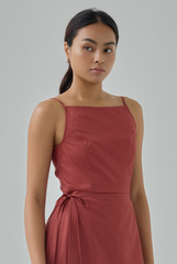 Eymie Square Neck Wrap Mini Dress