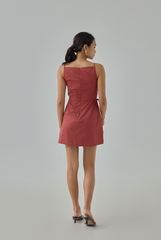 Eymie Square Neck Wrap Mini Dress