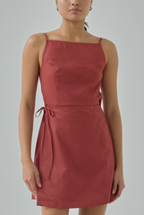 Eymie Square Neck Wrap Mini Dress