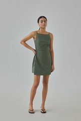 Eymie Square Neck Wrap Mini Dress