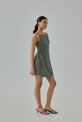 Eymie Square Neck Wrap Mini Dress
