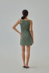 Eymie Square Neck Wrap Mini Dress