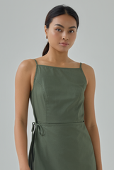 Eymie Square Neck Wrap Mini Dress