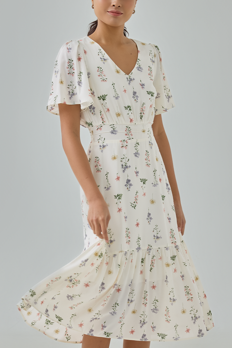 Aurelia Floral Printed Midi Dress