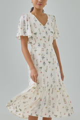 Aurelia Floral Printed Midi Dress