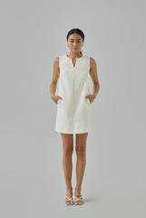 Vivienne Split Crew Neck Tweed Mini Dress