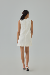 Vivienne Split Crew Neck Tweed Mini Dress