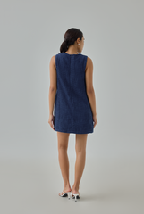 Vivienne Split Crew Neck Tweed Mini Dress