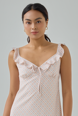 Dianne Checkered Ruffle Mini Dress