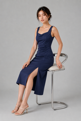 Celeste Ruched Midi Dress