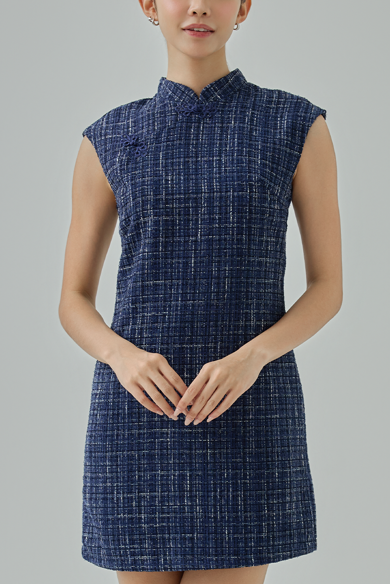 Liying Tweed Cheongsam Dress