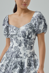 Charlotte Toile Print Mini Dress