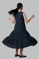 Colette Ribbon Tiered Midi Dress
