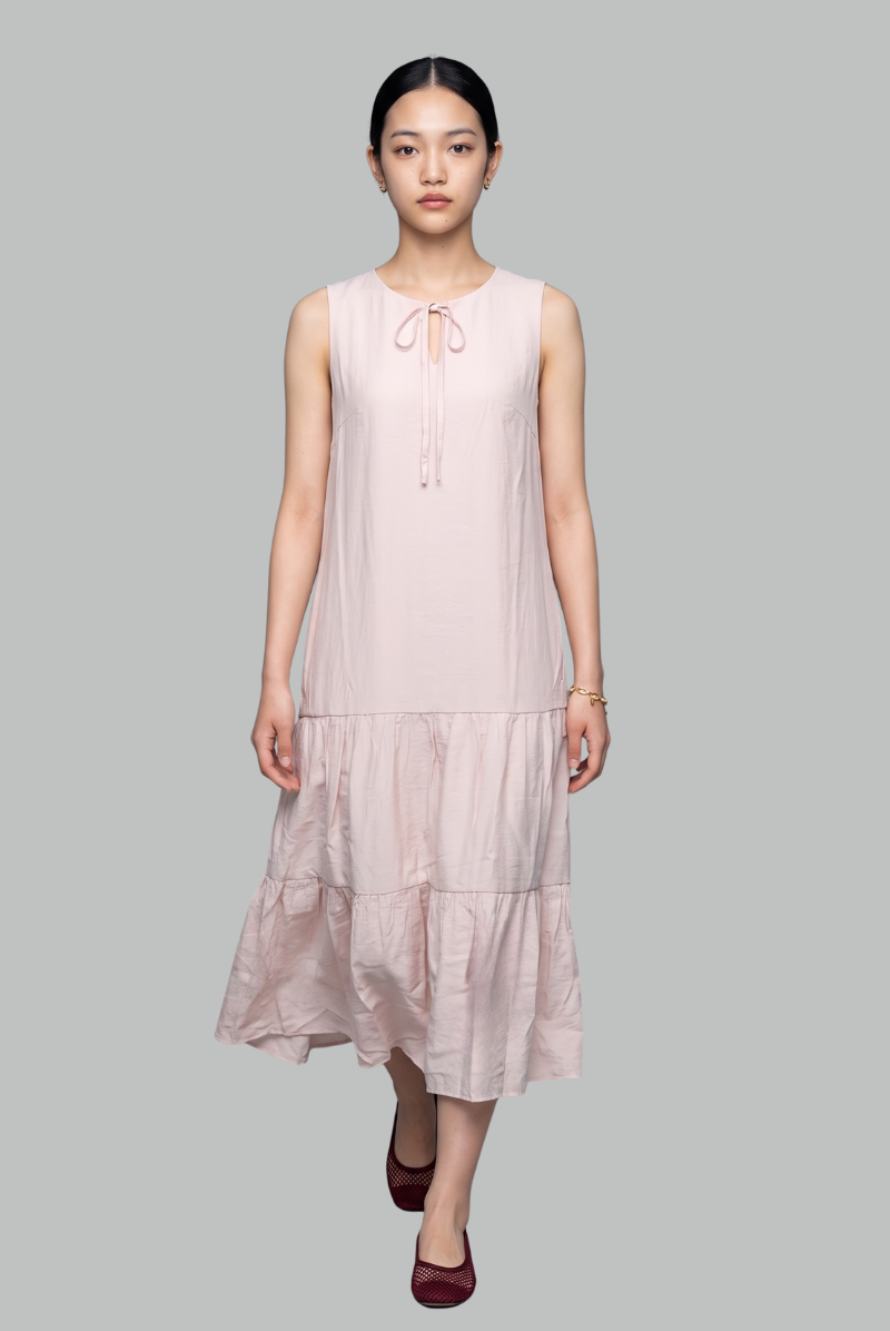 Colette Ribbon Tiered Midi Dress