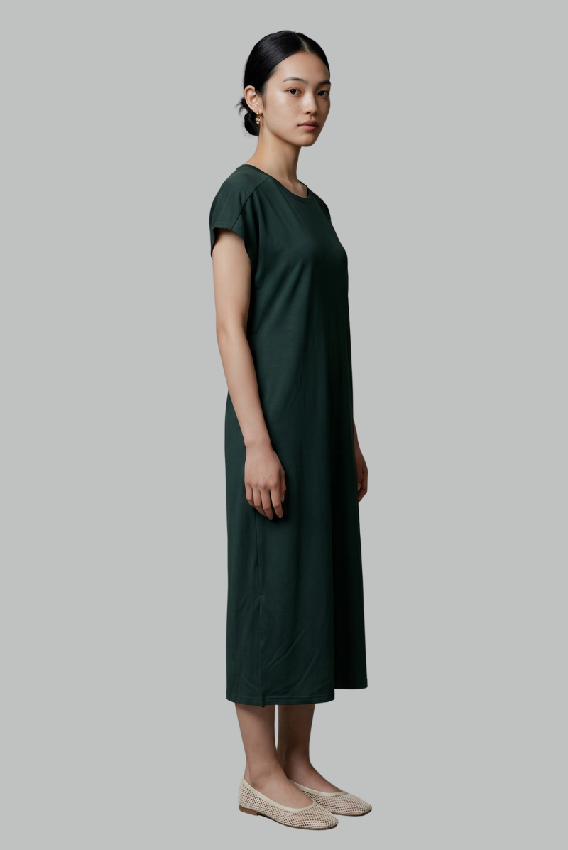 Kaia Back-Gathered Midi Dress