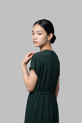 Kaia Back-Gathered Midi Dress