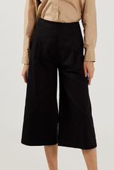 Cropped Wide Leg Pants in Black