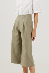 Cropped Wide Leg Pants in Tea