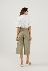 Cropped Wide Leg Pants in Tea