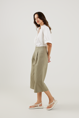 Cropped Wide Leg Pants in Tea