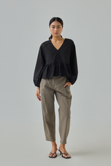 High Waist Peg Leg Pants