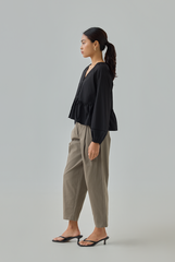 High Waist Peg Leg Pants