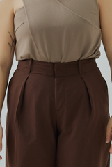 Pleated Pegged Cropped Pants