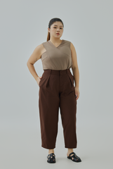 Pleated Pegged Cropped Pants