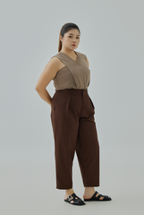 Pleated Pegged Cropped Pants