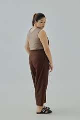 Pleated Pegged Cropped Pants