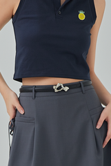 Silver Abstract Buckle Belt
