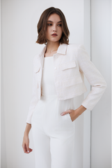 Boat Neck Jumpsuit & Tweed Jacket